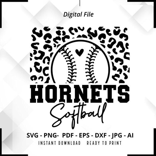 Hornets Softball SVG PNG, Hornets svg, Softball svg, Hornets Shirt svg, Hornets Cheer svg, Hornets Mom, Softball Shirt svg, Softball Mom svg