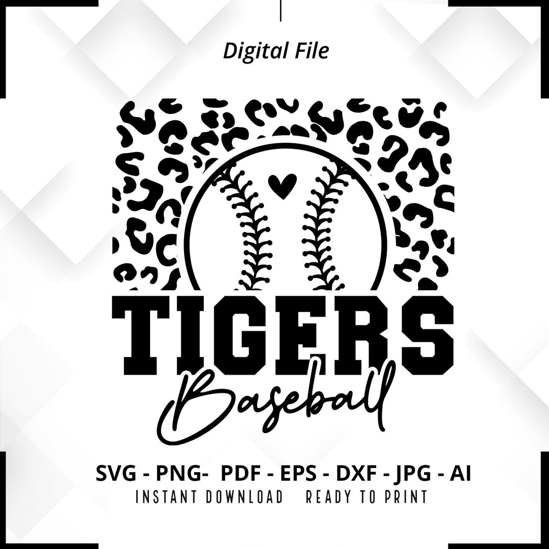 Tigers Baseball SVG PNG, Tigers Svg, Baseball Svg, Leopard Svg, Tigers