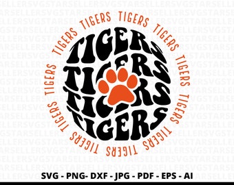 Tigers Paw SVG PNG, Tigers svg,Stacked Tigers Paw svg,Tigers Cheer svg,Tigers Mascot svg,Tigers Mom svg,Football Mama svg,Cricut