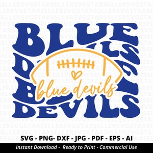 Blue Devils Football SVG PNG,Blue Devils svg,Stacked Blue Devils svg,Blue Devils Mascot svg,Blue Devils Shirt svg,Blue Devils Mom svg,Cricut