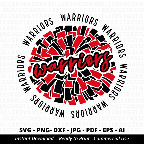 Warriors SVG,Warriors Pom Pom svg,Warriors Cheer svg,Warriors Cheerleader svg,Warriors Mascot svg,Warriors Mom svg,Warriors Pride svg,Cricut