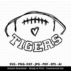 Tigers Football Svg,tigers Svg,team Mascot, School Team Svg,tigers ...