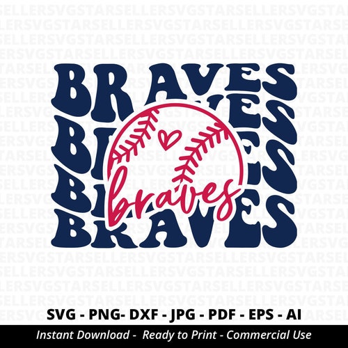 Braves Baseball Svg Etsy