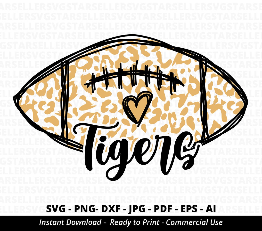 Tigers Football Mascot SVG, School Team Cheer (digital Files) - Etsy