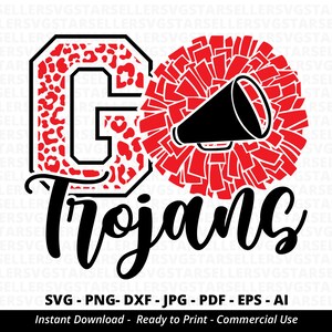 Go Trojans Leopard Svg,trojans Cheer Svg,trojans Shirt Svg,trojans ...