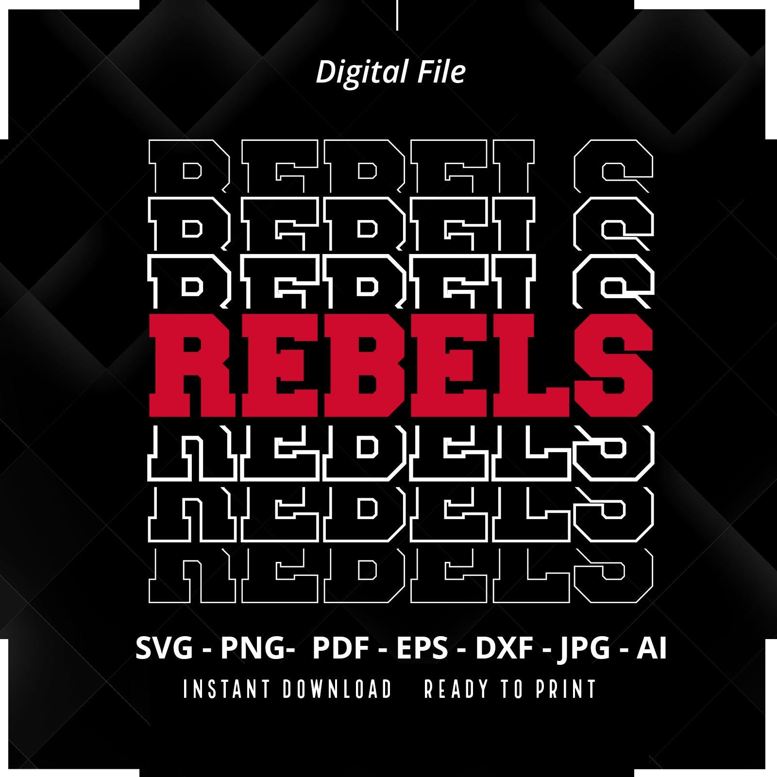 Rebels Mascot SVG, School Team Pride, Cheer Graphic (digital File) - Etsy