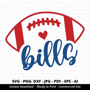 Bills Football SVG, Mascot Cheer Cut File (Digital Files)