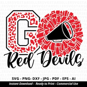 Go Red Devils SVG,Maskotka Red Devils SVG,Czerwone Diabły Cheer SVG,Cheer Little Mom,Maskotka drużyny,Drużyna szkolna SVG,Duch szkoły,Cricut,Sylwetka
