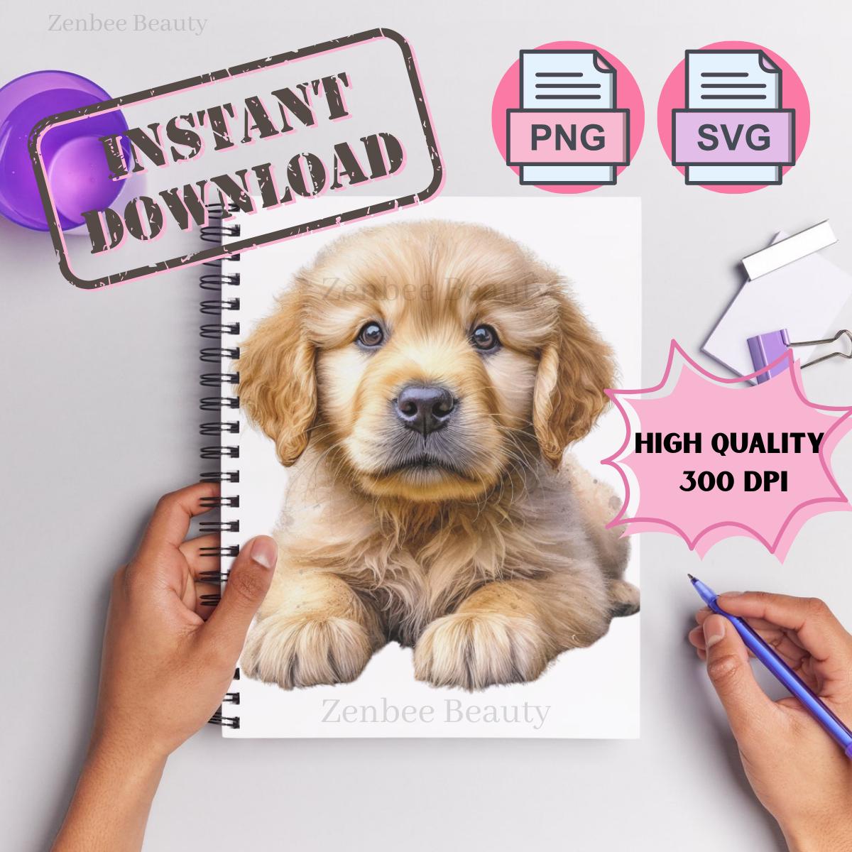 Golden Retriever Puppy Clipart | Dog Lover SVG PNG (digital Download ...