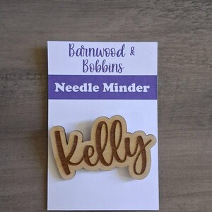 Personalized Custom Wood Engraved Needle Minder, Cross Stitch and Embroidery Needle Keeper, Sewing Accessory Gift for Stitchers