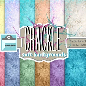 Crackle Textures Digital Paper,Colorful Crackle Backgrounds,Cracked Scrapbooking Paper,Pastel Soft Crackle Grunge Paper,INSTANT DOWNLOAD