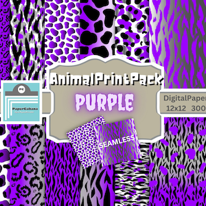 Animal Print Digital Paper,Purple Animal Print Seamless Paper,Purple Safari Paper,Leopard Print Scrapbooking,Cheetah Paper,DESCARGA INSTANTE