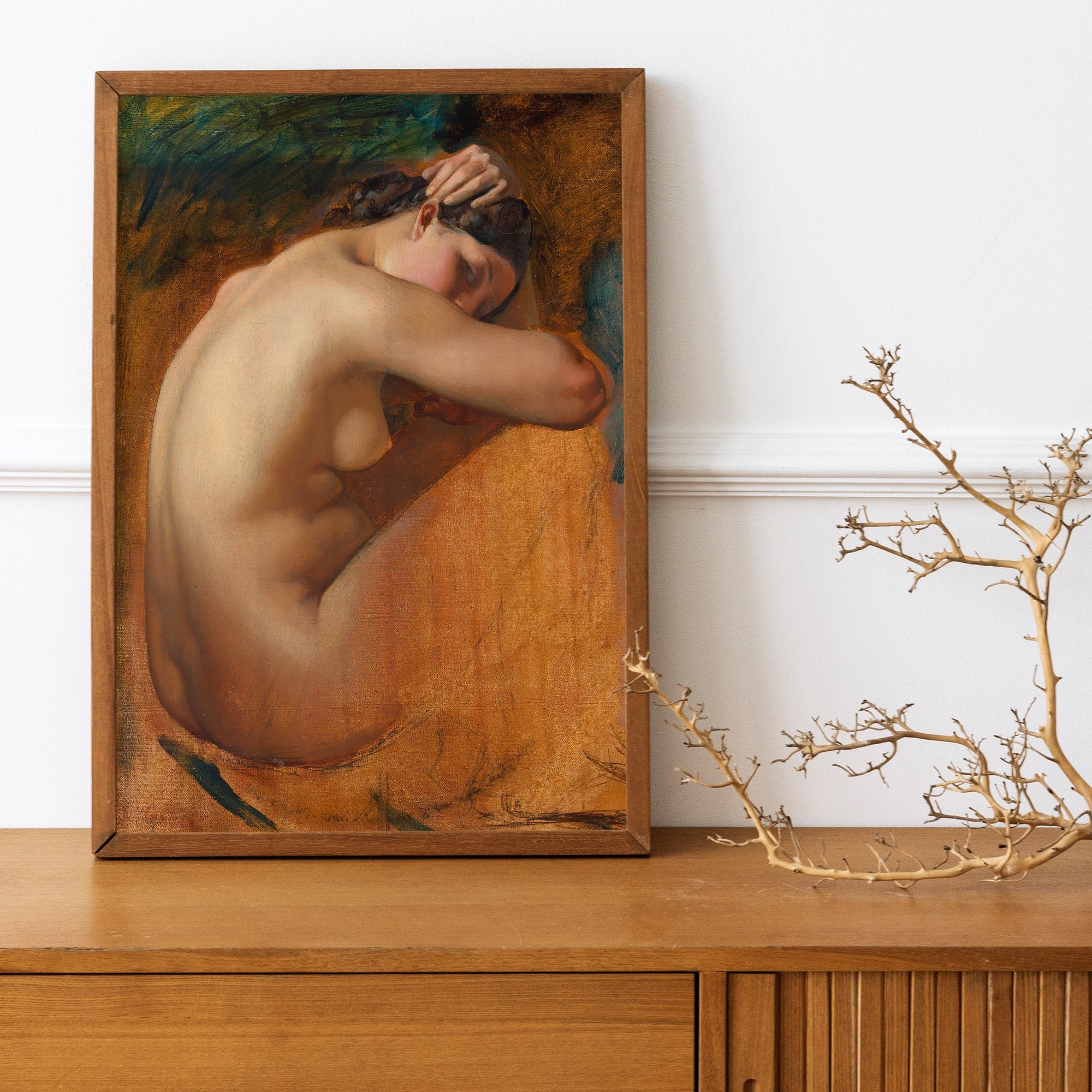 Henri Lehmann Study of a Female Nude Print on Canvas Home pic