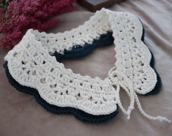Collier crochet / Col blanc amovible / faux col / collier en dentelle au crochet