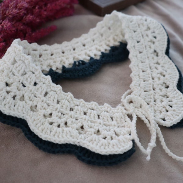 Collier crochet / Col blanc amovible / faux col / collier en dentelle au crochet