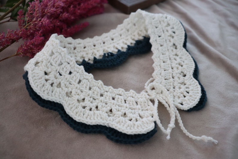 Collier crochet / Col blanc amovible / faux col / collier en dentelle au crochet image 1