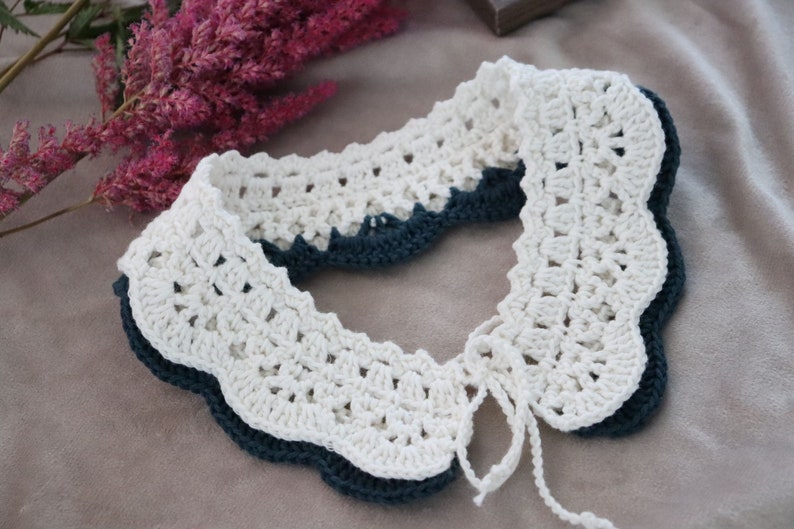Collier crochet / Col blanc amovible / faux col / collier en dentelle au crochet image 4