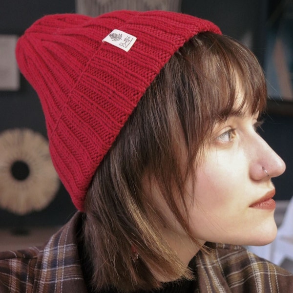 Merino Wool Fisherman's Hat, Red Cousteau Hat, Steve Zissou Hat.