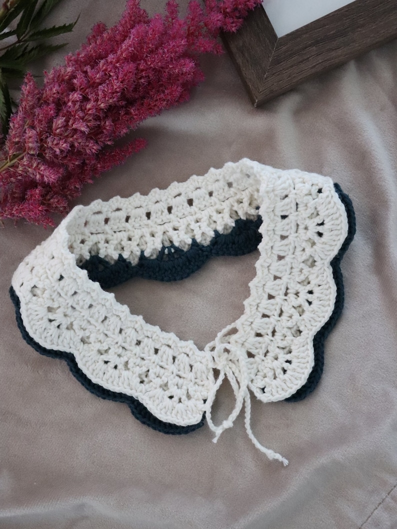 Collier crochet / Col blanc amovible / faux col / collier en dentelle au crochet image 2