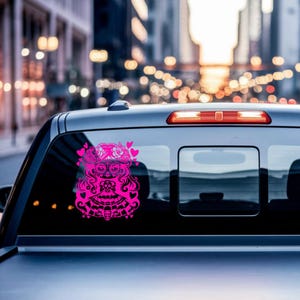 Cartoon Style Sugar Skull Vinyl Decal - Dia de los Muertos- Personalize Your Look!- Color and Size Options Available
