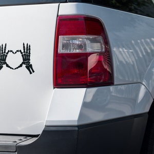 Skeleton Hand Heart-Vinyl Decal- Color and Size Options available