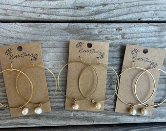 Pearl Hoop Earrings
