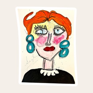 Abstract Original Face Art; Original Abstract Face Art; Outsider Art; Whimsical Face Art; Fantasy Abstract Face Art;Abstract Figure Face Art