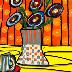 Original abstract floral painting;contemporary modern art;Impressionism painting;fine art floral;abstract still life.