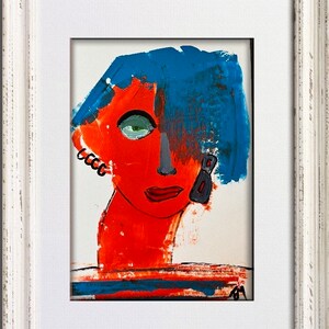 Abstract Original Face Art; Original Abstract Face Art; Outsider Art; Whimsical Face Art; Fantasy Abstract Face Art;Abstract Figure Face Art