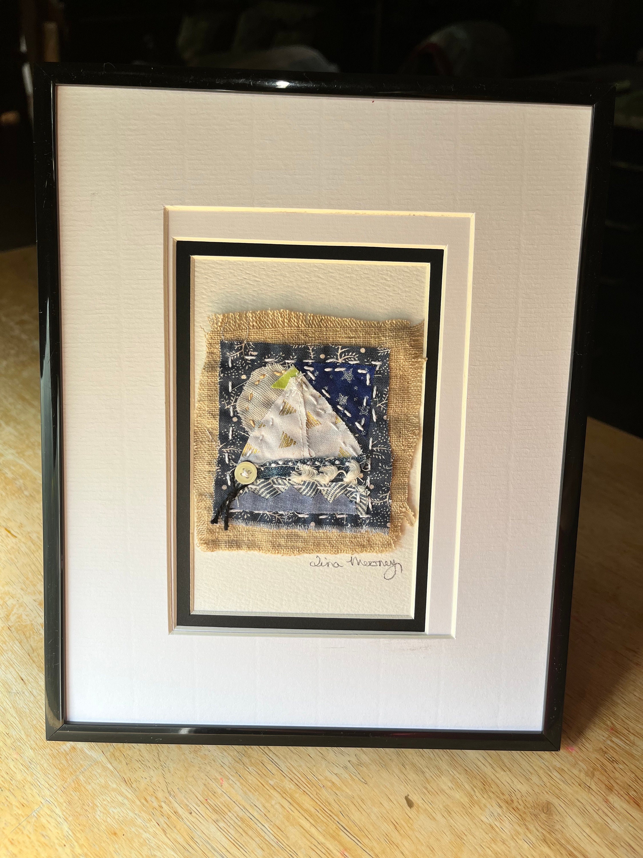 Framed Textile Art Abstract Original Art Outsider Art Home Decortextile