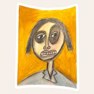 Original Figurative Artwork,Brut Art, Portrait Painting,Outsider Art, Abstract Artwork,Raw Art,  Expressionism Art,Original Art