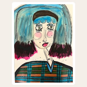 Original Figurative Artwork,Brut Art, Portrait Painting,Outsider Art, Abstract Artwork,Raw Art,  Expressionism Art,Original Art