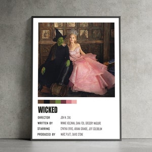 Wicked Movie Poster, Elphaba Glinda, Ariana Grande, Wizard of Oz, Musical Broadway, Home Decor, Wicked Merch Wall Art, Wicked Fan Art Print