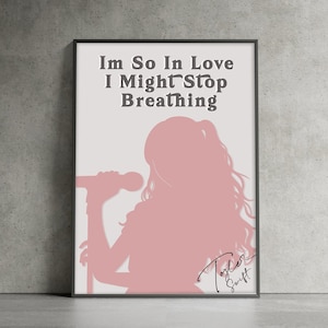 Taylor Swift Art Print, Paris Lyrics Poster, Dekoracja ścienna do pokoju nastolatka, Motywujący cytat, Swiftie Art, Różowo-szary beżowy nadruk, Swifty Merch