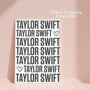 Taylor Swift Art Print, Swiftie Fan Poster, Dekoracja ścienna do pokoju nastolatka, Motywujący cytat, Swiftie Art, Różowo-szary beżowy nadruk, Swifty Merch