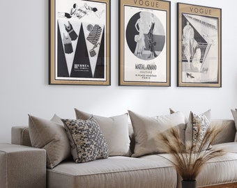 Fashion Art Print Set, Vogue 1920's Style Vintage Gallery Wall Art