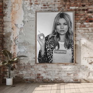 Kate Moss Poster Iconic Kate Moss Art Print Retro Womans Fashion Prints Girls Home Decor Vogue Wall Art Gallery Wall Kate Moss Photograph