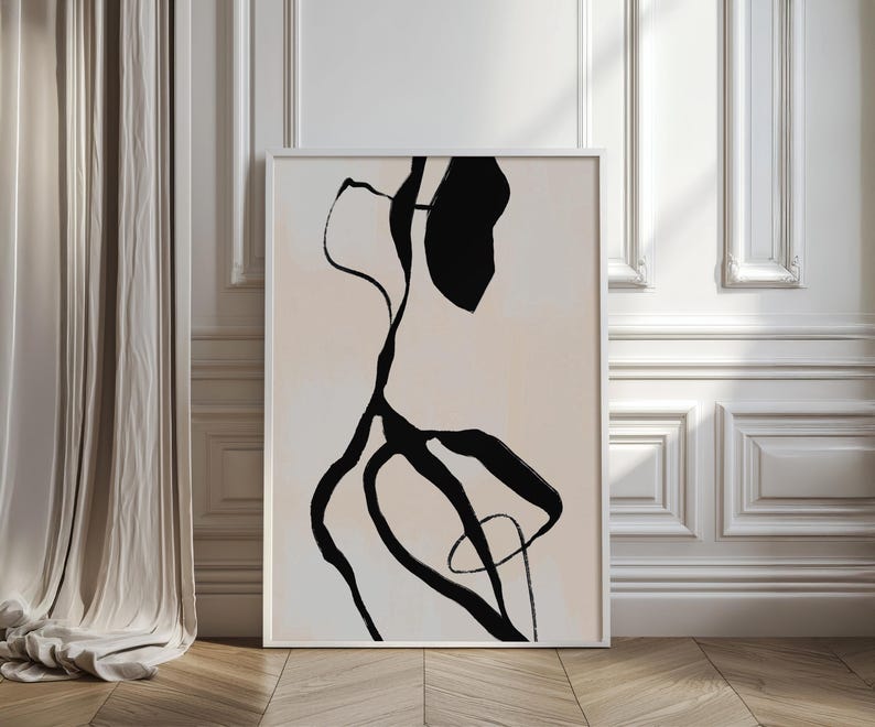 Set of 3 Abstract Female Figure Art Prints – Modern Neutral Wall Decor ...