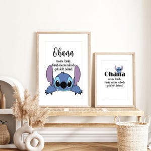 Ohana Quote Poster Lilo & Stitch Art Print Lilo Stitch Girl Bedroom Wall Decor Adult Ohana Picture Ohana Print Kids Decor Gift For Her