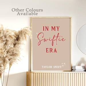 Taylor Swift Print, In My Swiftie Era Quote Poster, Dekoracja ścienna do pokoju nastolatka, Motywujący cytat, Sztuka Swiftie, Różowo-szary cytat, Swifty Merch