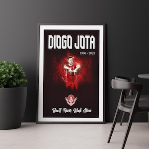 Diogo Jota Tribute Art Print Jota Bild Jugeta Wandkunst Fussball Illustration Fussball Spielmannskunst Fussball Spielmannskunst Fan Geschenk Rest In Peace Wandkunst