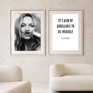 Kate Moss Quote Poster Famous Kate Moss Quote Art Print Retro Womans Wall Art Girls Home Decor Gift For Her Woman Quote Wall Art Kate Moss