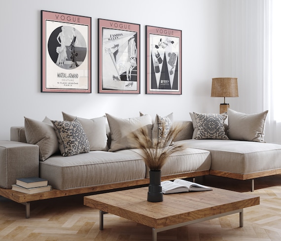 Set of 3 Fashion Art Prints, Vogue 1920s Vintage Gallery Wall Decor
