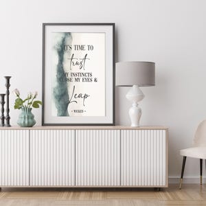 Wicked Quote Art Print Wicked Movie Poster È tempo di fidarsi del mio istinto Citazione Il mago di Oz Musical Broadway Wicked Wall Art Home Decor
