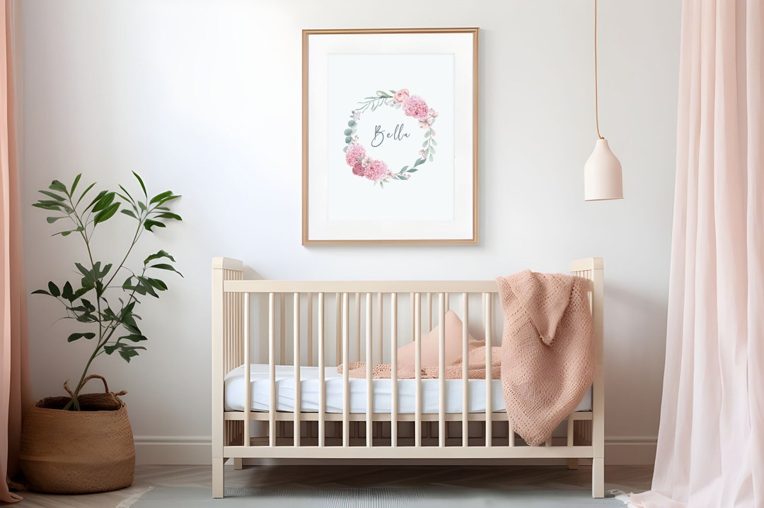 Floral Name Print: Personalized Baby Girl Nursery Wall Art - Etsy