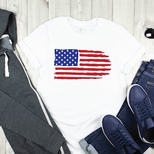 American Flag T-Shirt, Distressed American Flag Shirt, America Flag Shirt, USA Flag, 4th Of July Shirts, Patriotic Shirts, Fourth of July