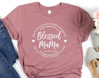 Blessed Mama Shirt, Mom Life Shirt, Cute Mom Shirt, Mothers Day Gift, New Mom Gift, Floral Mom Shirt, Gift For Mom, Christmas Gift For Mom