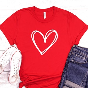 Valentines Day Shirt, Heart Shirt, Valentine&#39;s day T-Shirt, Love Shirt, Valentine Shirts, Valentines Shirt For Women, Cute Valentines Shirt
