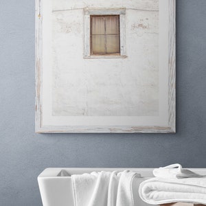 Minimalist Whitewashed Wall Print, Rustic White Window Photo, Old ...