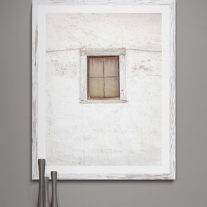 Rustic White Window Photo: Minimalist Whitewashed Wall Print